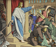 Eugen J. Winkler,Jesus-Reinigung des Tempels koloriert