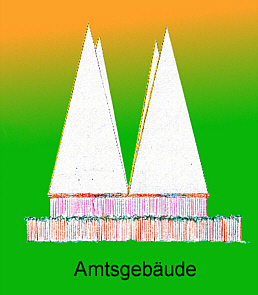 Amtsgebude mit 4 Dchern